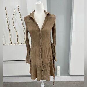Mine Brown Long Sleeve Dress